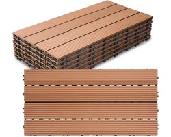 42x Terrastegels Terrastegels 30x60 cm, sterke composiet tegels voor terras Bruin