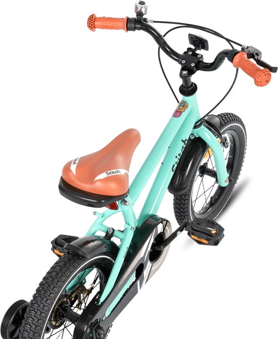 STITCH Totem Jongensfiets - 20 Inch - Kinderfiets voor 7 tot 13 Jaar - Met Zijwieltjes - Groente - Geschikt voor buitenactiviteiten in de lente van STITCH — afbeelding 3