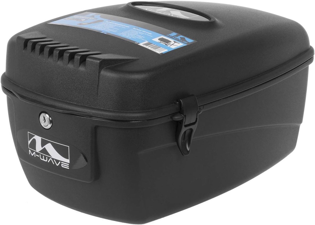 MELVRA Bagagedragerbox - Fiets Topcase - 17 Liter - Afsluitbaar - Inclusief 2 Sleutels - Helmkoffer voor de Fiets - Formaat L - Zwart - Inclusief Bevestigingsmateriaal