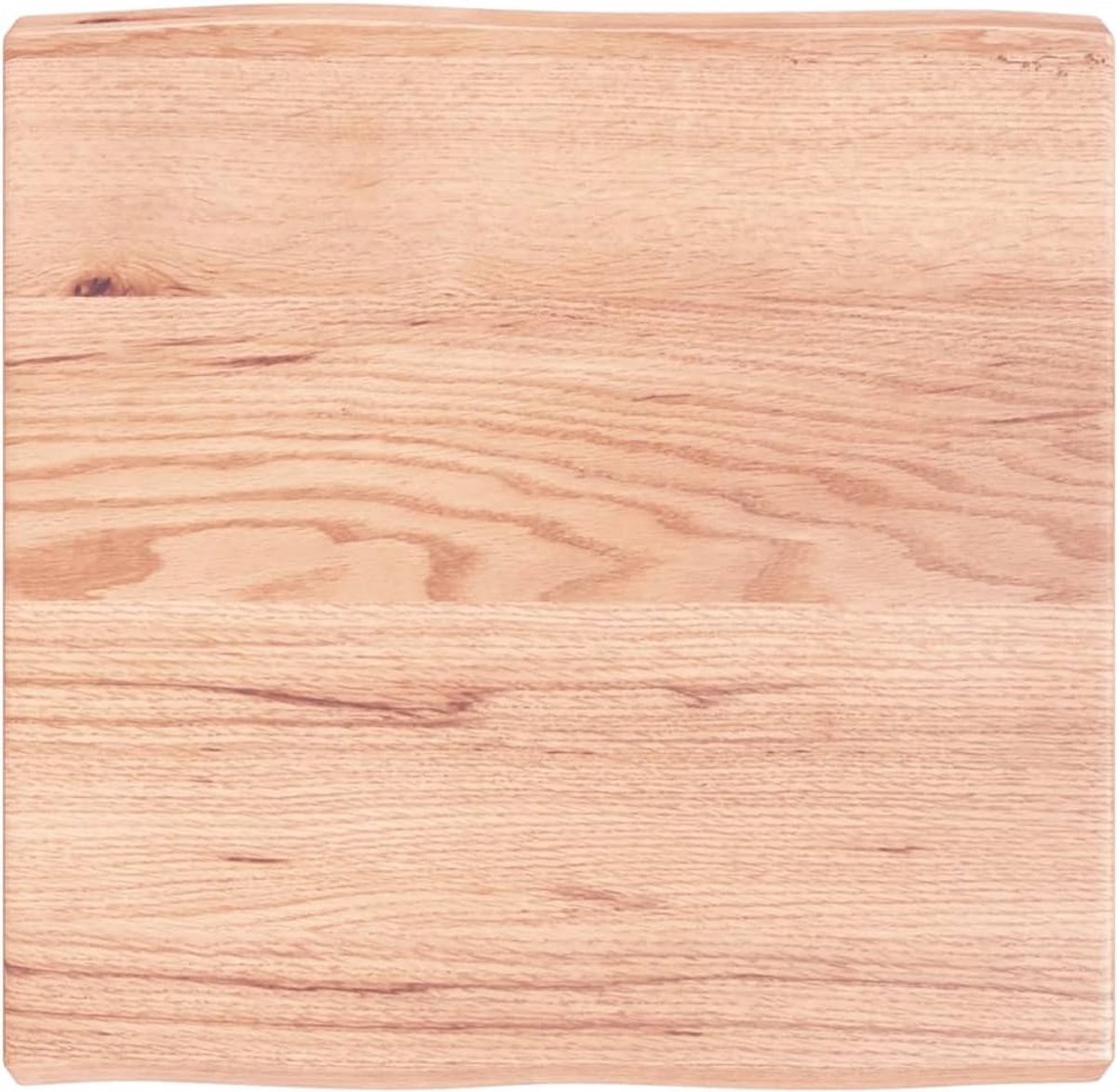 Tafelblad Massief Eikenhout 60x60 cm Lichtbruin Natuurlijke Rand