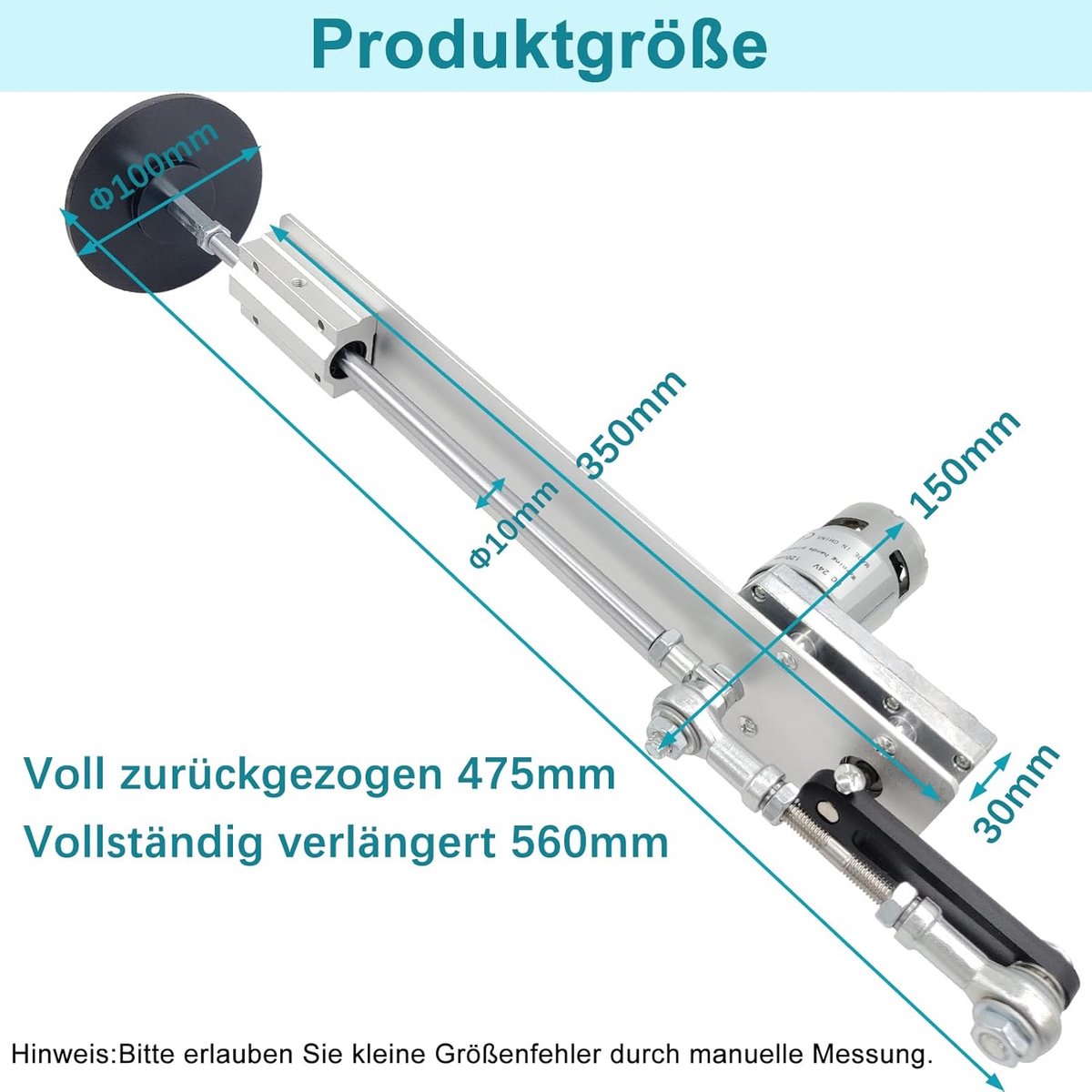 Verstelbare DC 24V Lineaire Zuigermotor voor Doe-Het-Zelf Projecten