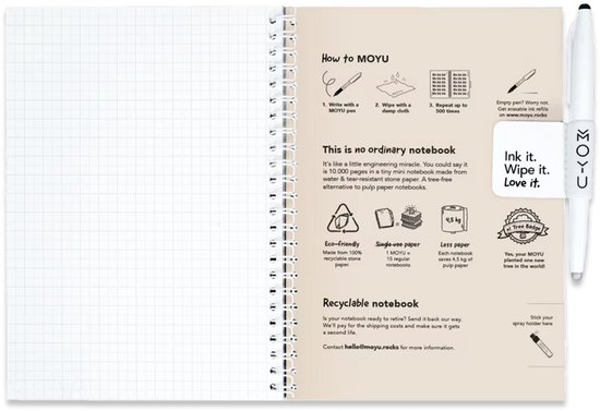 MOYU - Carnet Flamingo Désert - Carnet Effaçable A5 Premium