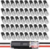 50 stuks - Kabelconnectoren - Dubbele draadstekker - Autokabelconnectoren - Bipolair kabelconnectoren - waterdichte, vlamvertragende snelkoppelingen - kabelverbinders - Geschikt voor 12V 18-22 AWG-kabel - voor noodreparaties, huis- en autobedrading