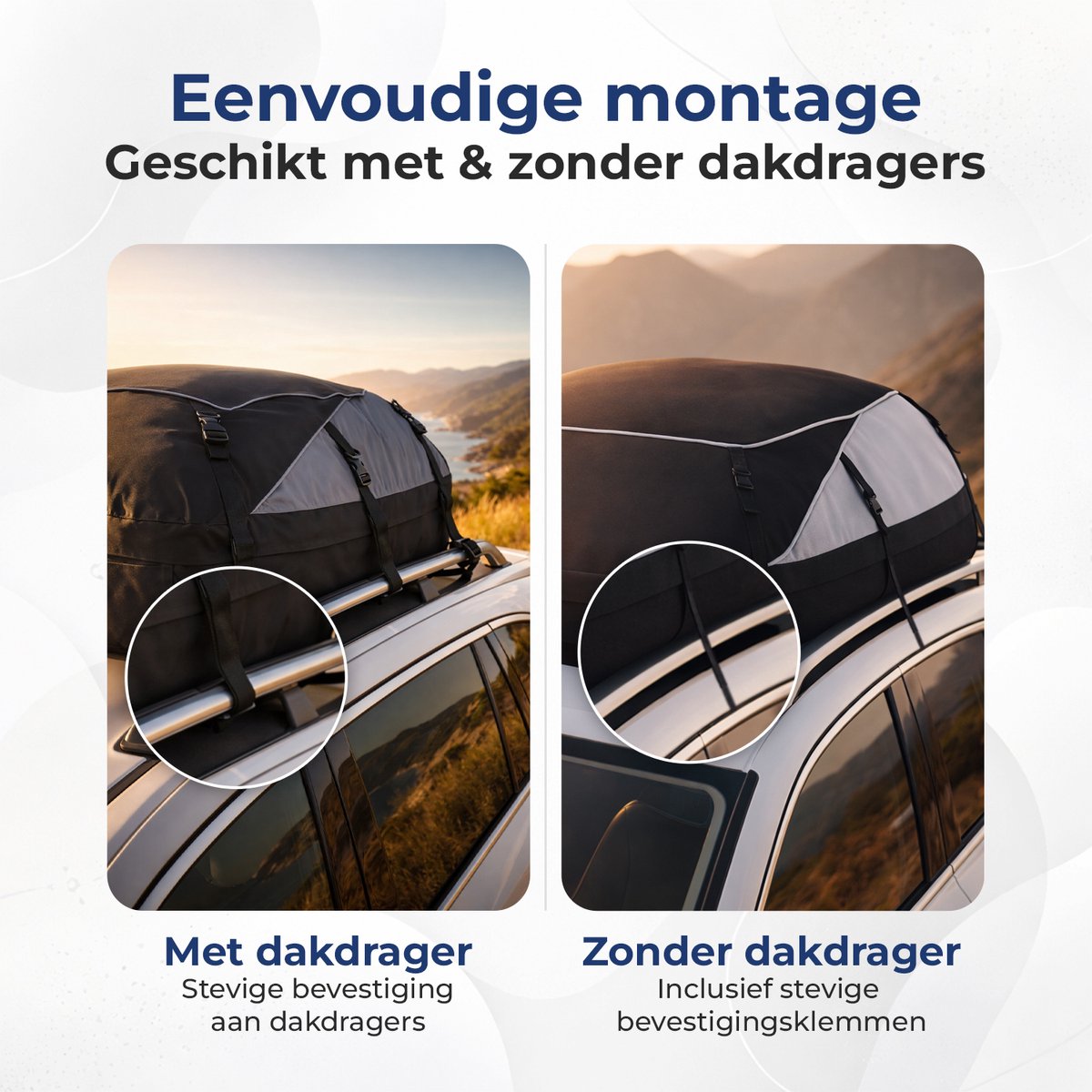 Nince Dakkoffer 559L - Auto Dakkoffer - Waterdichte Daktas - Opvouwbaar - Met en Zonder Dakdragers - Oxford 900D + PVC - Zwart – foto 6