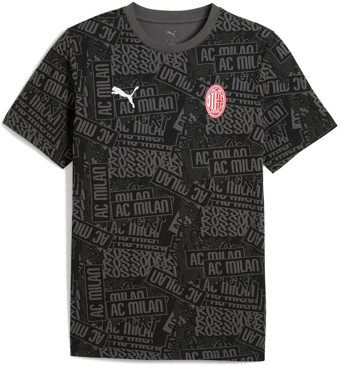 Puma Ac Milan Football Culture Aop T-shirt Met Korte Mouwen Zwart M Man