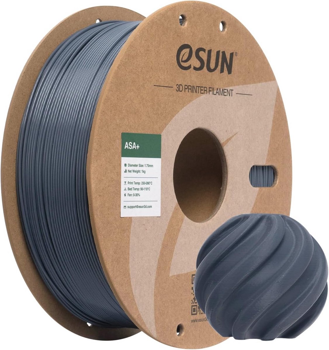 Weerbestendig ASA+ 3D Printer Filament 1.75mm Grijs - 1KG voor Buitenonderdelen