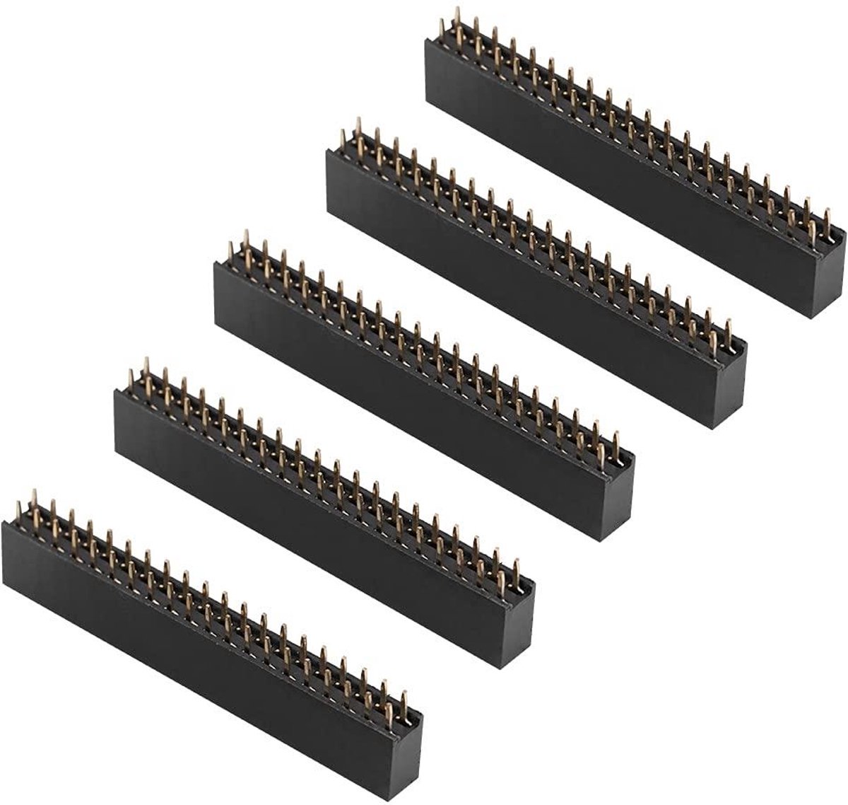 5stuks Dubbele Rij Pin Headers 2x20 Pins 2.54mm voor Printplaat Connector