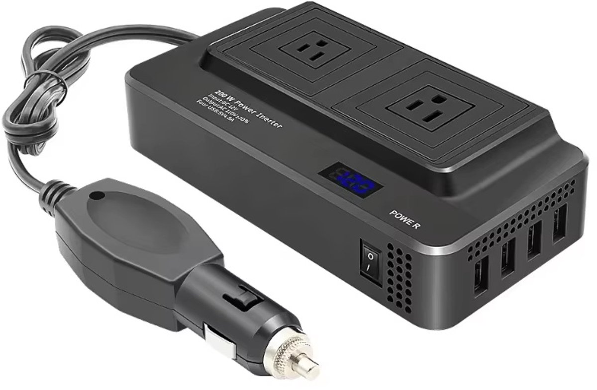 EAFC - Auto Sigarettenaansteker Splitter - 12V USB 3.0 Autolader Adapter - Auto Oplader met 2 Ingangen - Omvormer Auto - 4 USB-Poorten - Autolader - Autostekker - Zwart