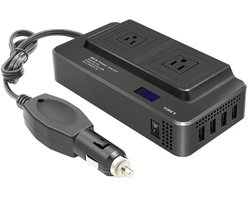 EAFC - Auto Sigarettenaansteker Splitter - 12V USB 3.0 Autolader Adapter - Auto Oplader met 2 Ingangen - Omvormer Auto - 4 USB-Poorten - Autolader - Autostekker - Zwart - Sinterklaas cadeau