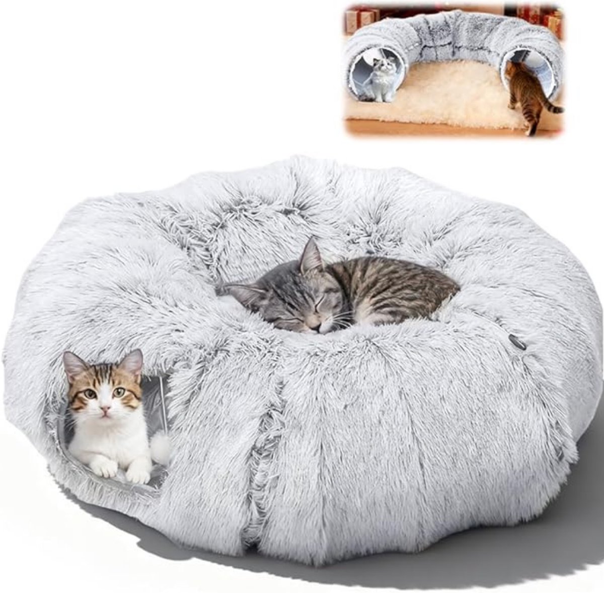 SCH® Kattentunnel - Kattenspeelgoed - Kattenspeeltjes - Grijs- 29cm x 20cm x 7cm; 850 g