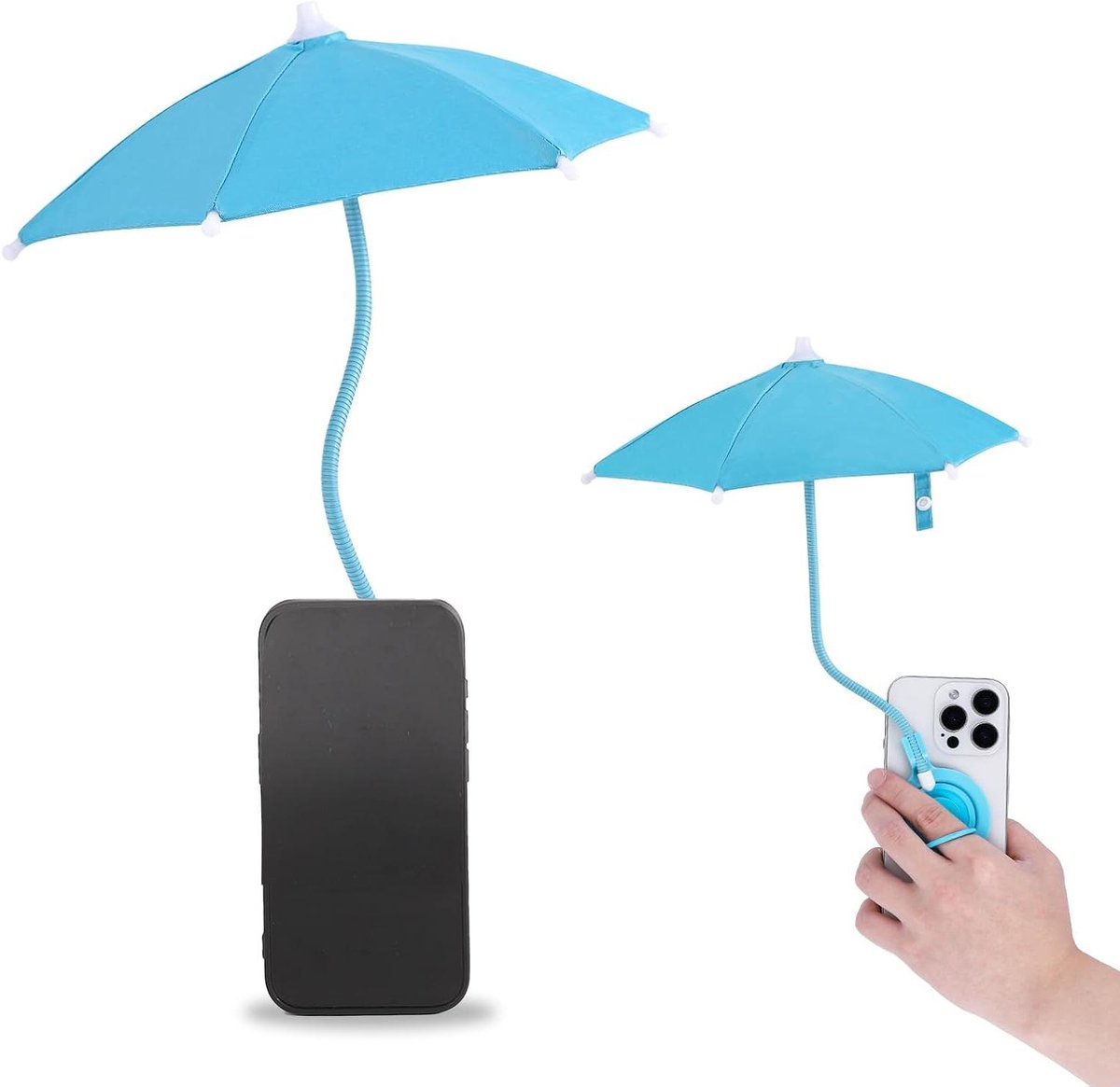 Telefoonparaplu met Zonnescherm voor iPhone en Android - Magnetisch - Verstelbaar - Blauw