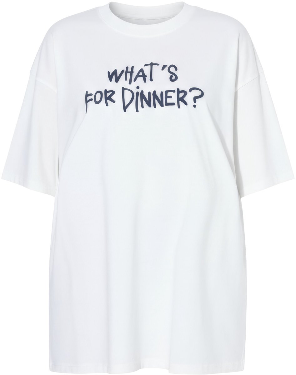 Studio Untold - Dames - T-shirt oversized fotoprint op de achterkant - Off-white - Maat 46+