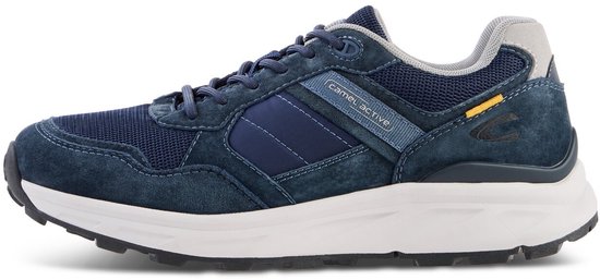 camel active Sneaker van nubuck en textielmix met comfortabele zool - Maat menswear-43 - Marineblauw
