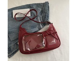 KZQ Kawaii Ita Tas Japanse Stijl Anime Crossbody Tas met Pinnen Display Venster Y2K Schoudertas Handtas voor Dames Meisjes Rood