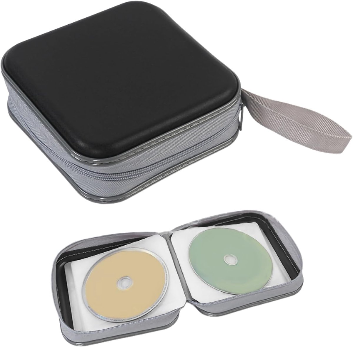 40 Capacity CD Holder, CD Cases Plastic Disc Storage Folder for Car Home Office Travel, Black, Modern design