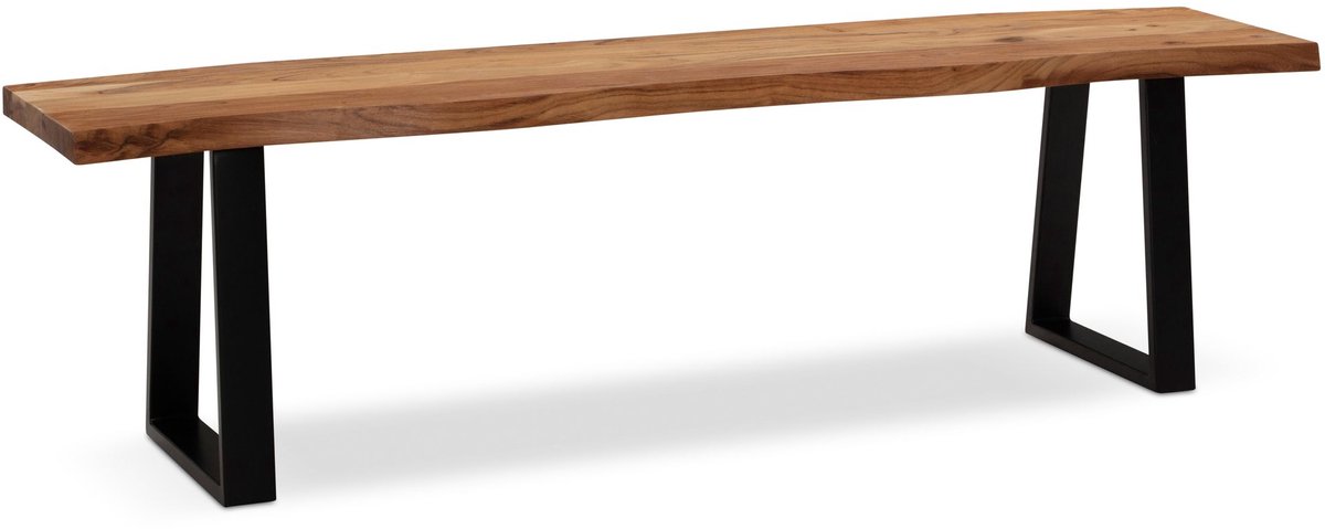Acacia Eetkamerbank 180x40 cm - Eettafelbank - Keukenbank - Licht goudbruin - Modern design - Handgemaakt en uniek