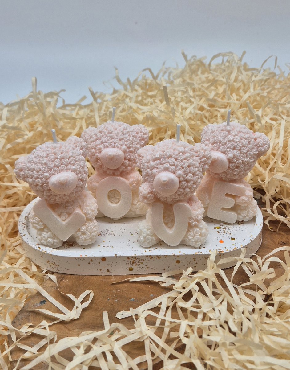 Bears of love - Kaarsen set - kaars deacoratie - Cadeau - Figuurkaarsen - Valentijn cadeau