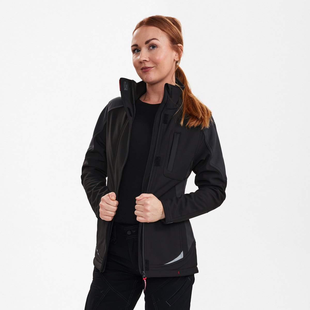 Engel Galaxy softshelljack voor dames 8815-229 - Black / Anthracite Grey - M