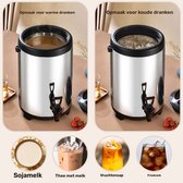 KLOOLIVE Mueslidispenser wandmontage keramische dispenser dubbele wand graandispenser cornflakes dispenser houder droogvoer opbergcontainer 3L (zilver
