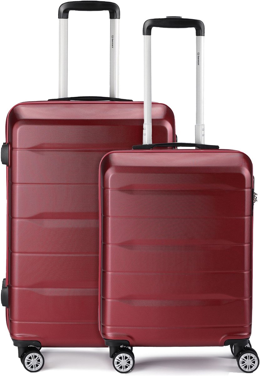 Benzi 5583 4 wielen Kofferset 2-delig - Harde bagage - TSA slot - granatrot