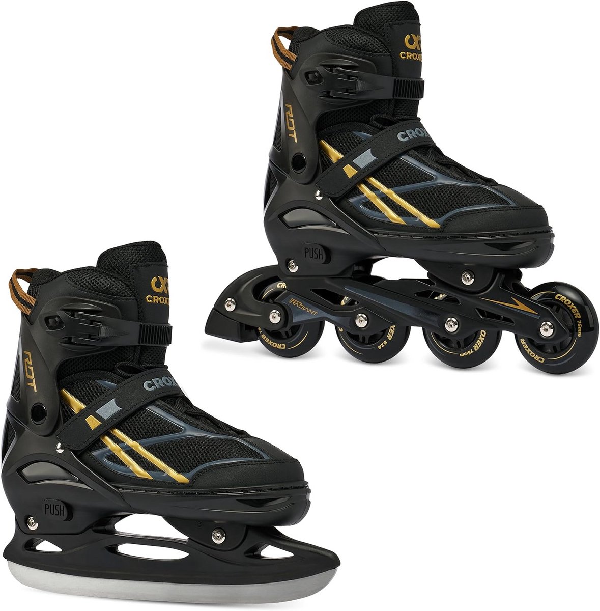 Inlineskates en IJsschaatsen 2-in-1 Verstelbaar - Comfortabel en Veilig