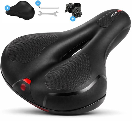 Proskill fietszadel – unisex – waterdicht – met vering – zwart