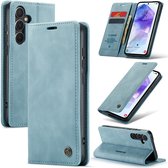 Casemania Hoesje Geschikt voor Samsung Galaxy S26 - Aqua Blue - Dunne Portemonnee Book Case - Slim Wallet Case met Pasjeshouder
