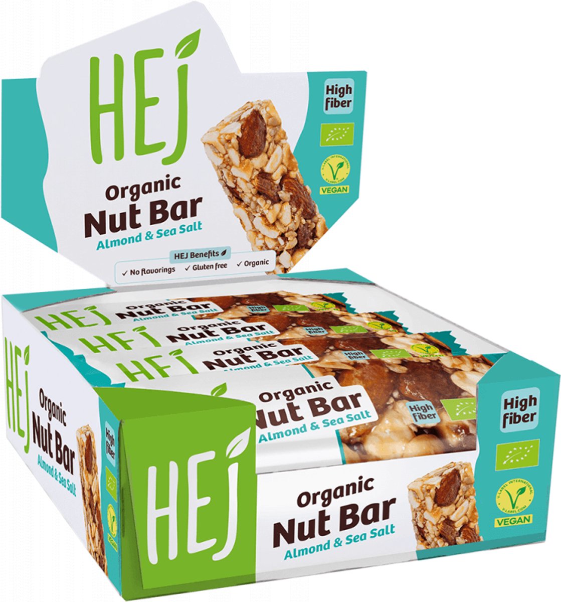 HEJ Natural Organic Nut Bar (12x40g) Almond & Sea Salt - Repen - Energie repen