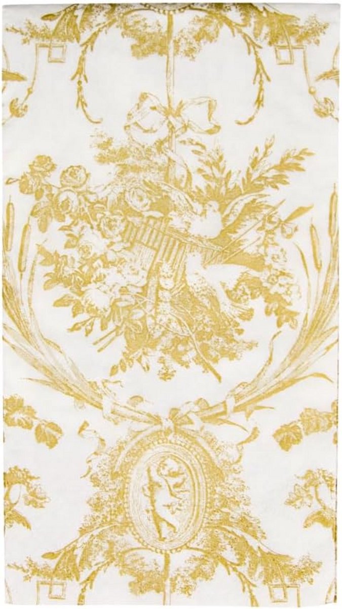 Luxe Gouden Romantische Gastendoek Servetten - 15 Stuks