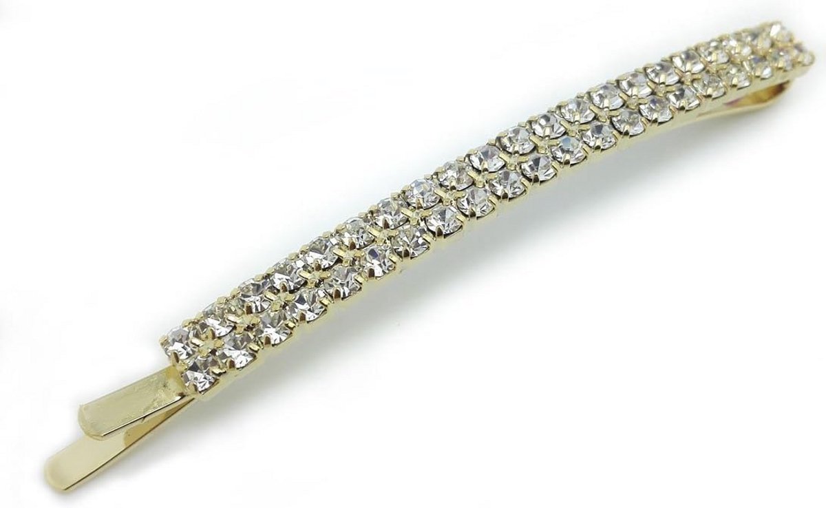 Luxe Kristallen Haarklem met Goudkleurige Afwerking - Bruiloft & Feest Accessoire