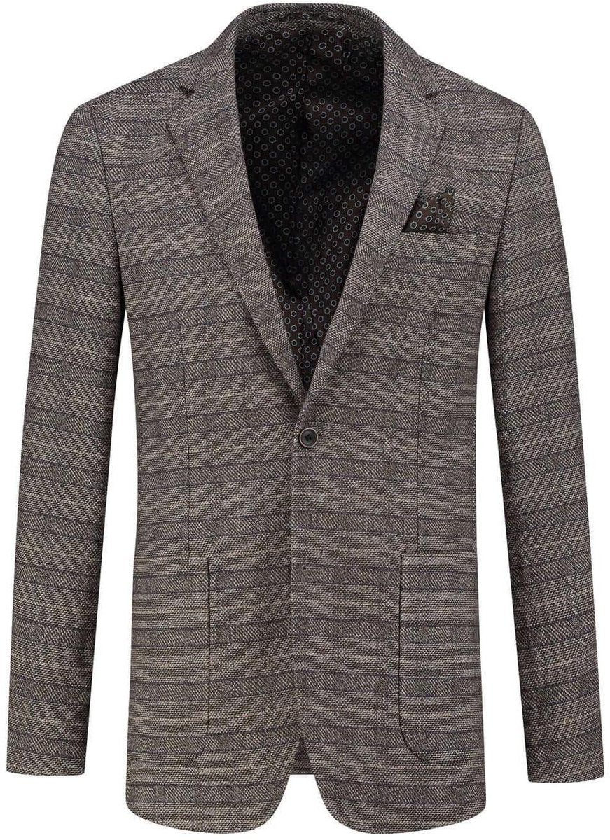 GENTS - Colbert / blazer heren ruit grijsbruin - Polyblend - Grijsbruin - Maat 50/L
