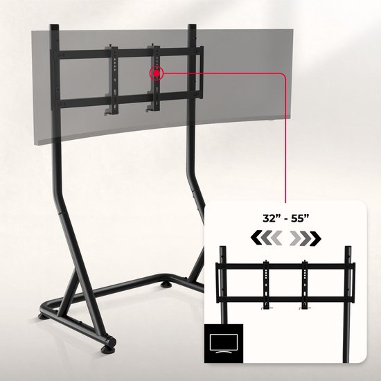 Huzaro Speed 9.1 - Universele TV- en Monitorstandaard voor Simracing - Voor 32" tot 55" - VESA - Tot 50 kg - Verstelbaar - Zwart van Merkloos — afbeelding 4