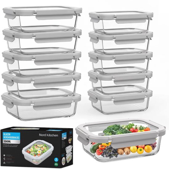 Glasslock Oven en magnetron veilige glazen voedselopslagcontainers 24-delige set