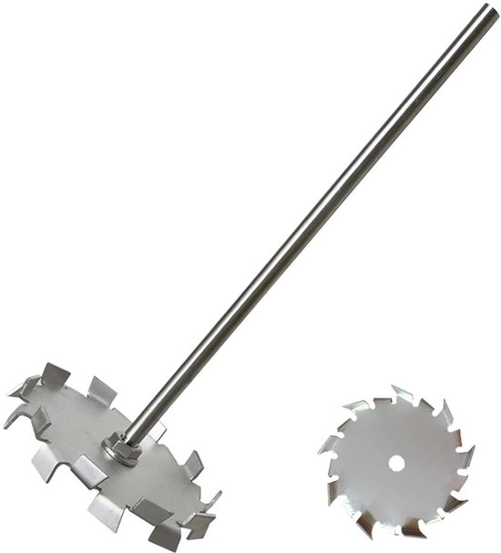 RVS Roerstaafzaag Tand Type met Ronde Plaat - Dispersie Disk - 25cm Roerstaaf - Propeller Roeren Blade - Blender - Mengaccessoire. — afbeelding 3