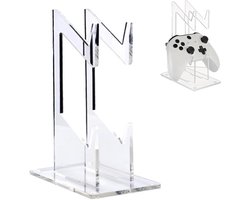 Gaming accessoire: Dubbele houder voor headset en controller, acryl standaard voor bureau - Gaming setup organizer met 2 niveaus.