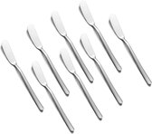 8 stuks Botermesjes Set - botermesjes - 410 roestvrijstalen botermes - Smeermessen - Ontbijtbroodkaasmes - Kaasbotermes - botermes voor sandwiches - voor kaas, jam, marmelade en desserts - Zilver