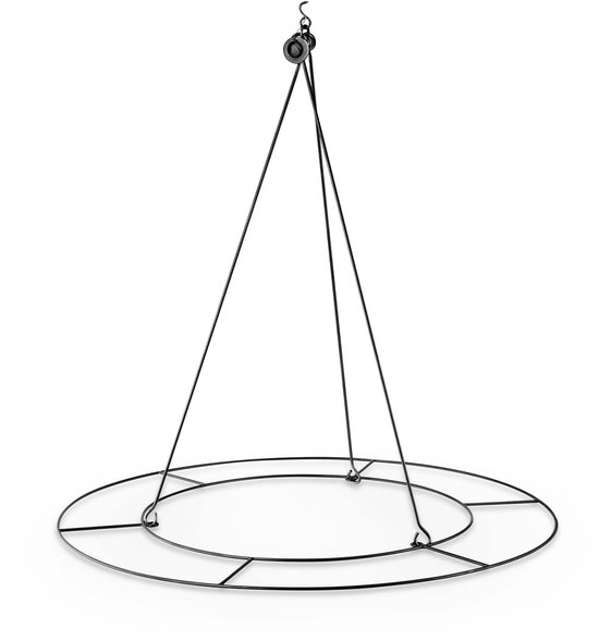 Un anneau de décoration rond en métal noir, 60 cm.