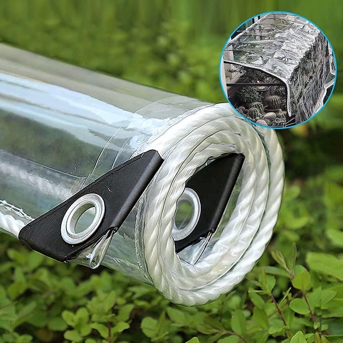 Zwaar PVC Transparant Waterdicht Zeil 2,5m x 3,4m Overkapping Tuin