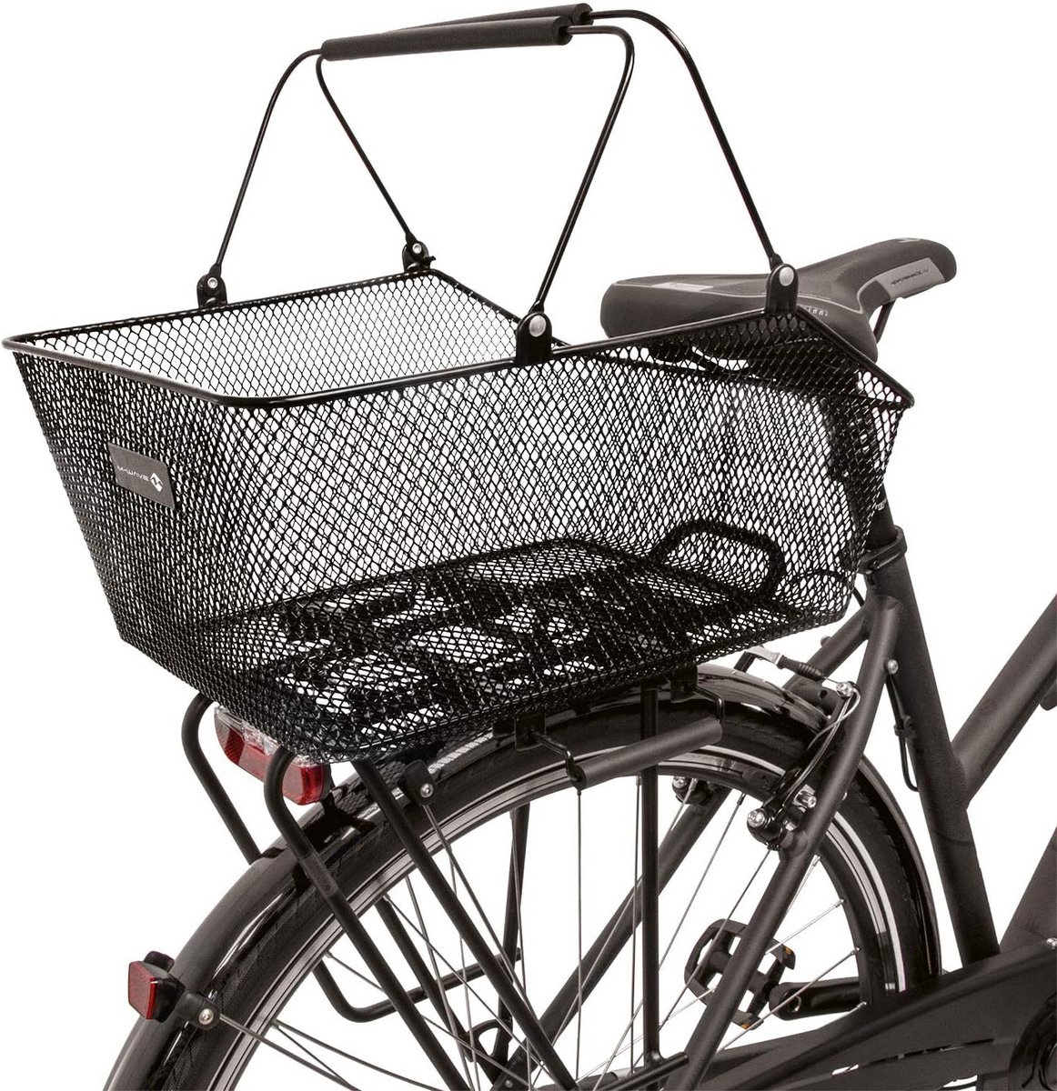 Fietsmand Zwart Staal - Stevige Mand voor Bagagedrager met Handvat