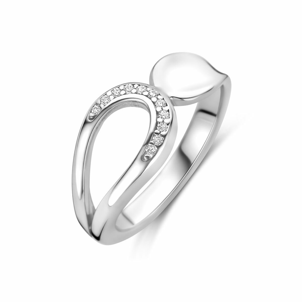 Zilveren Gerhodineerde Ring met Zirkonia 1341879 – 925 Zilver
