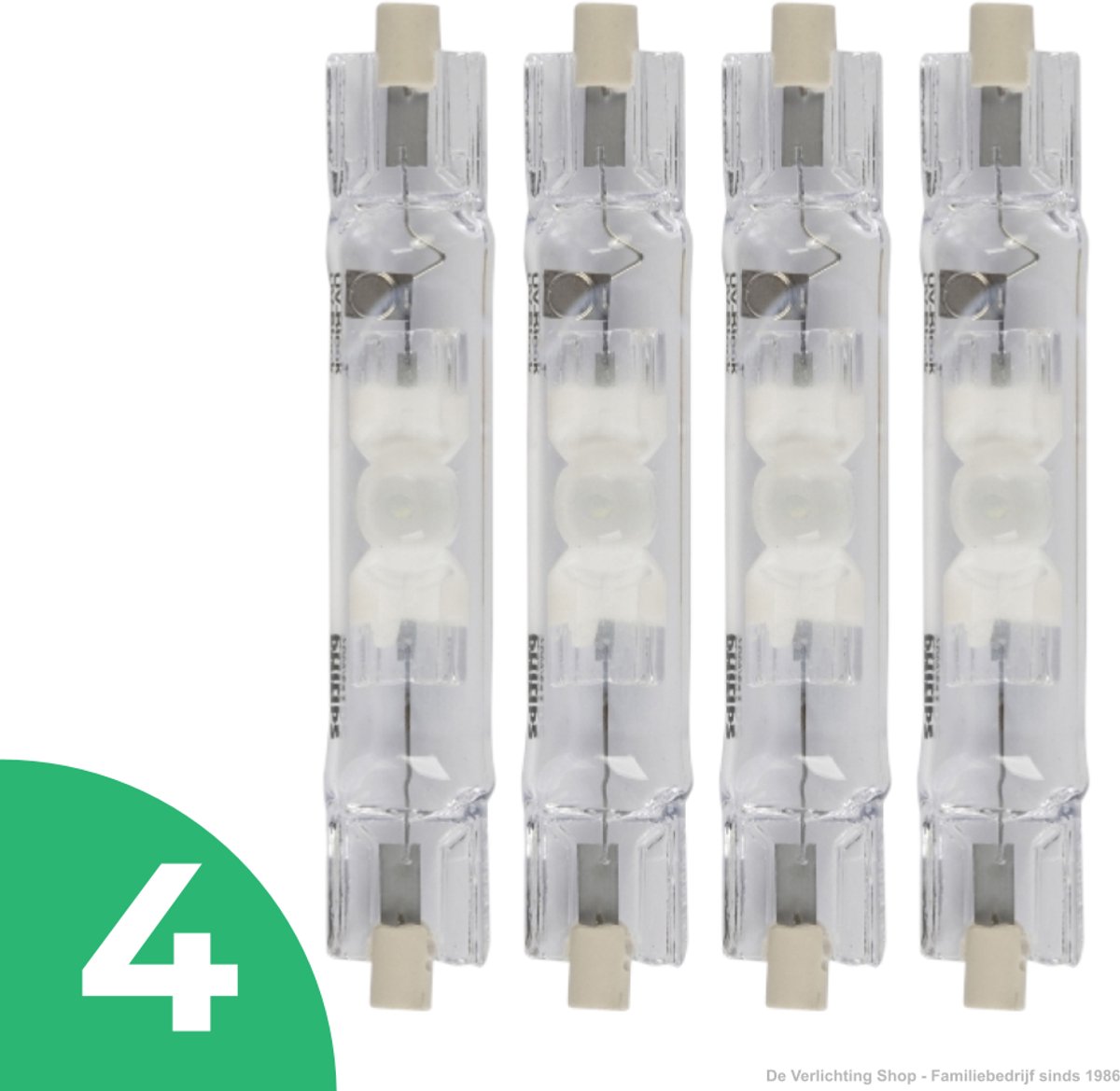 ELBI MHN-TD Halogeenlamp RX7S - 70W - Koel Wit Licht (4200K) - 5800 lm - 10 jaar - Niet Dimbaar - 4 stuks - CDM-TD / HCI-TS / HQI-TS