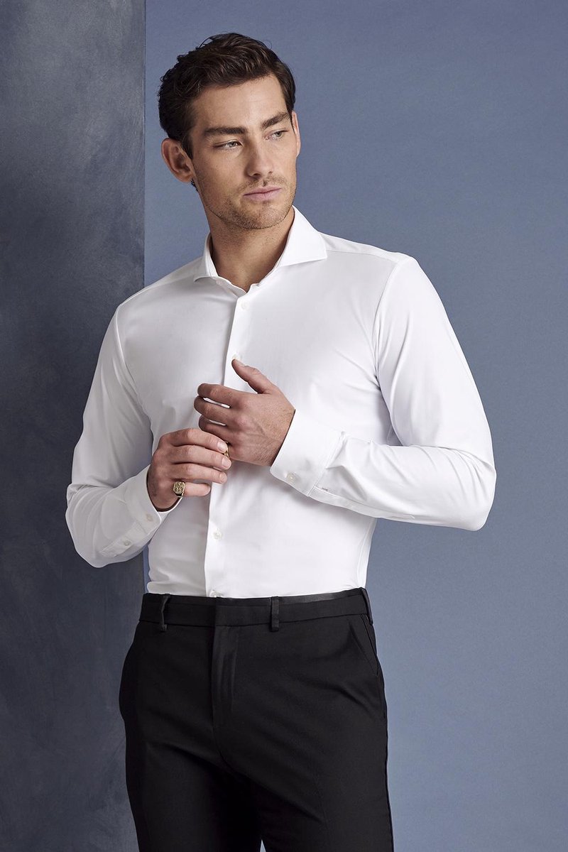 Pure H. Tico Overhemd Functional Longsleeve Shirt E31301 21741 900 White Plain Mannen Maat - W41