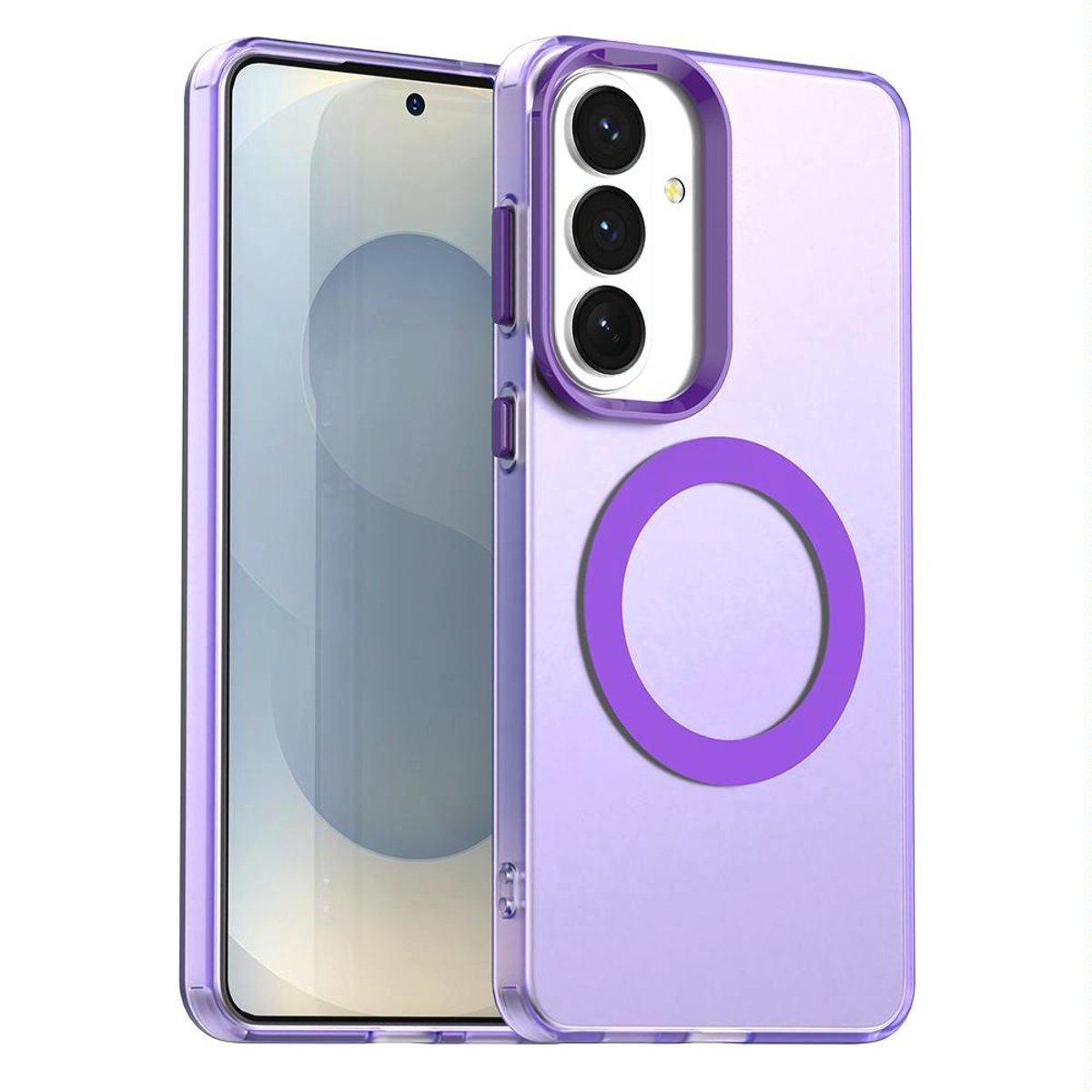 Mobigear Hoesje geschikt voor Samsung Galaxy S26 Plus MagSafe Telefoonhoesje Hardcase | Mobigear Shockproof Backcover | Geschikt voor MagSafe | Geschikt voor Draadloos Opladen met Magnetische Ring | Geschikt voor MagSafe Case - Paars