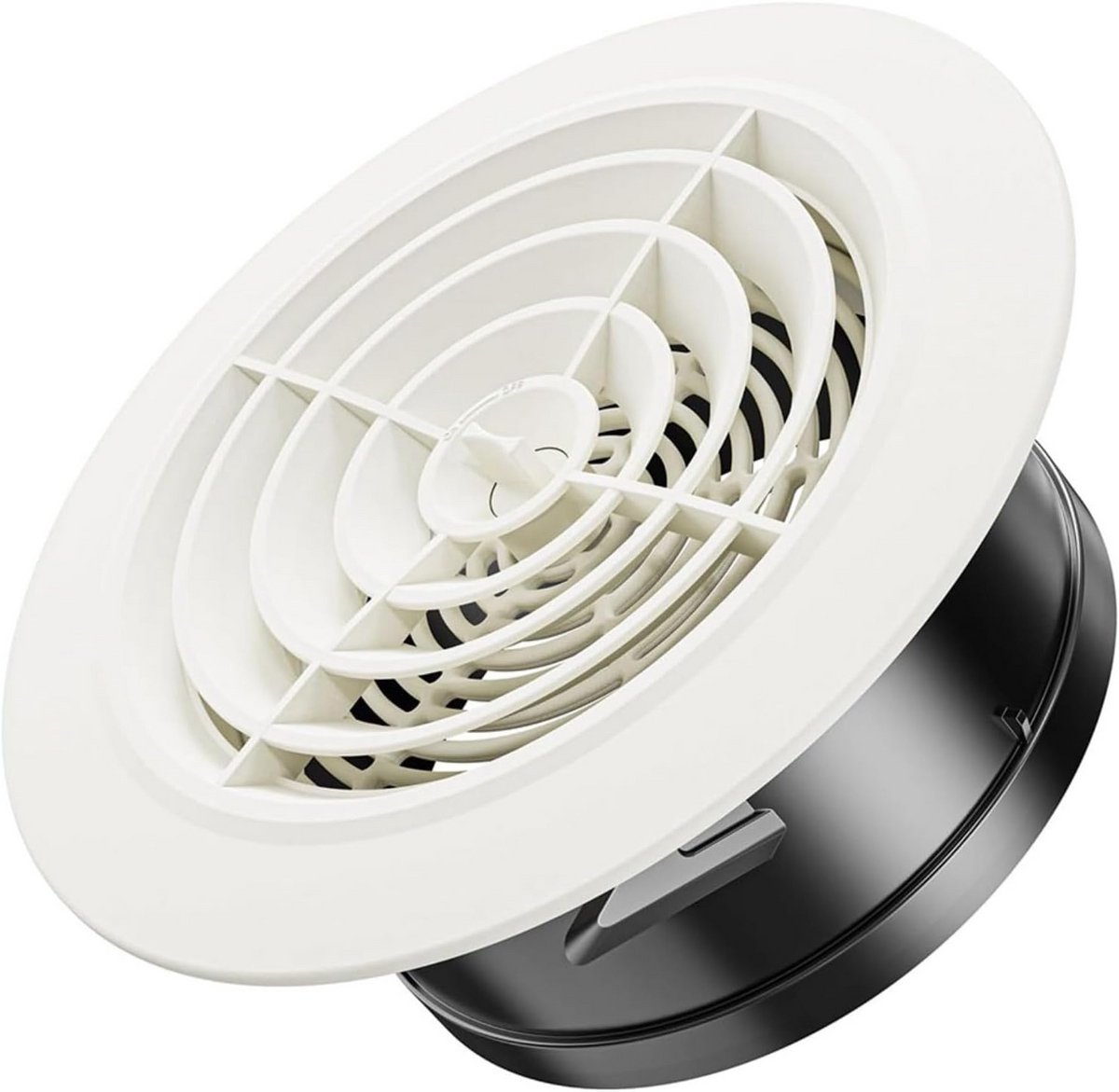 Rond Verstelbaar Ventilatieventiel met Rooster - Ø 75mm t/m 200mm - Wit ABS