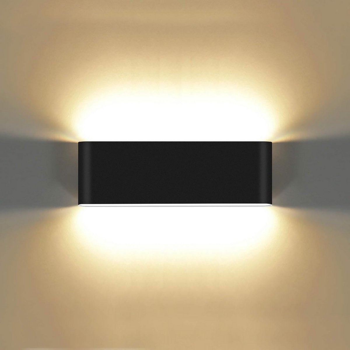 Moderne LED Wandlamp Zwart 20W Up Down Licht IP65 Waterdicht Binnen en Buiten