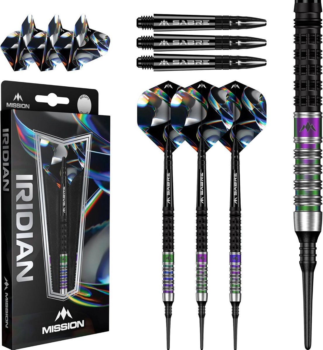 Dartpijlenset Soft Tip 90% Tungsten Zwart Koraal PVD Inclusief Accessoires