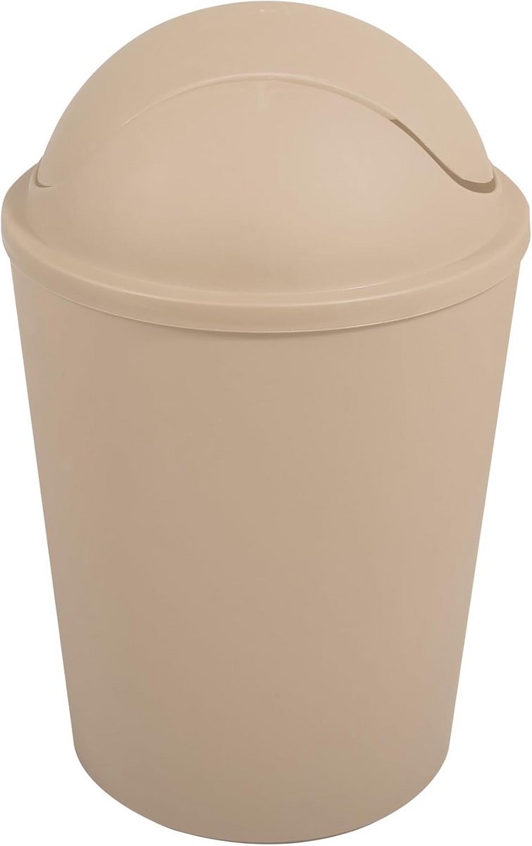 Kleine Beige Pedaalemmer 5.5 Liter met Kantelklep voor Badkamer of Toilet