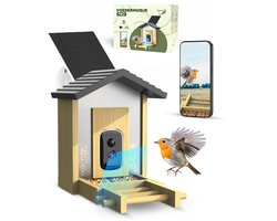 Gerole®-Slim Vogelvoederhuisje met Camera – Vogelhuisje met WiFi & Solar – HD Camera-Nachtzicht – Live Vogels Kijken via App – Voor Tuin & Balkon