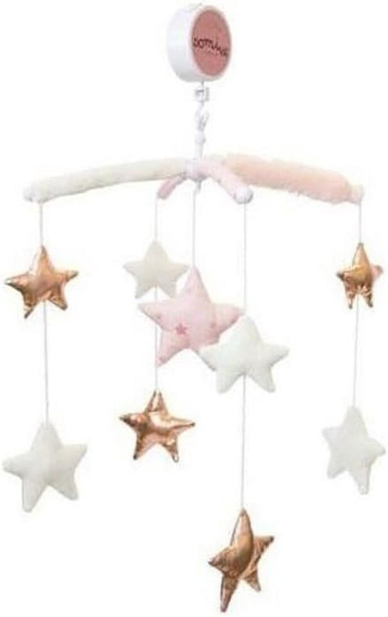 Baby Mobiel met Muziek - Roze Pluche Dieren