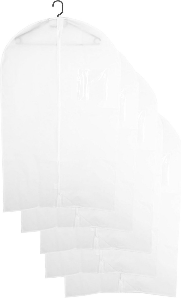 Set van 5 Ademende Kledinghoezen 60x100 cm met Kijkvenster voor Jassen en Overhemden